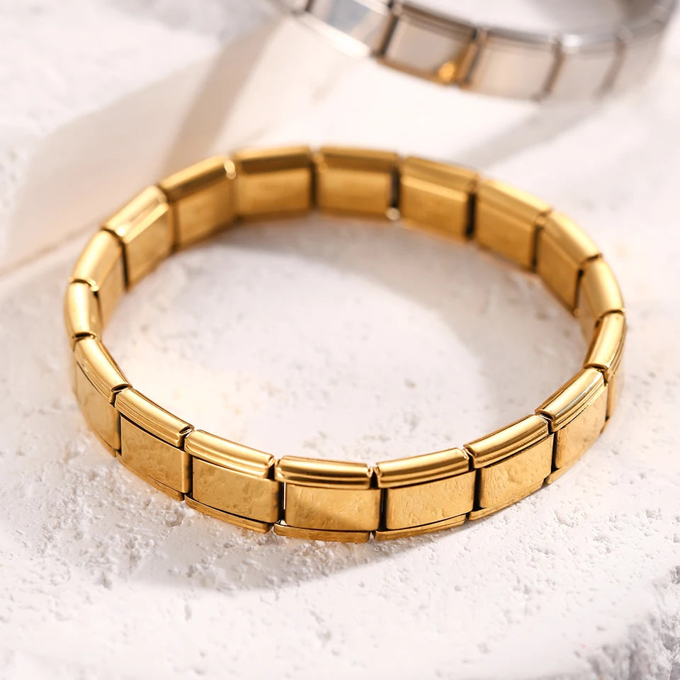RAKOL Classic Stainless Steel Pendant Italian Chain Link Men Women Suitable For 9mm Bracelet Making DIY Steel Module Tools