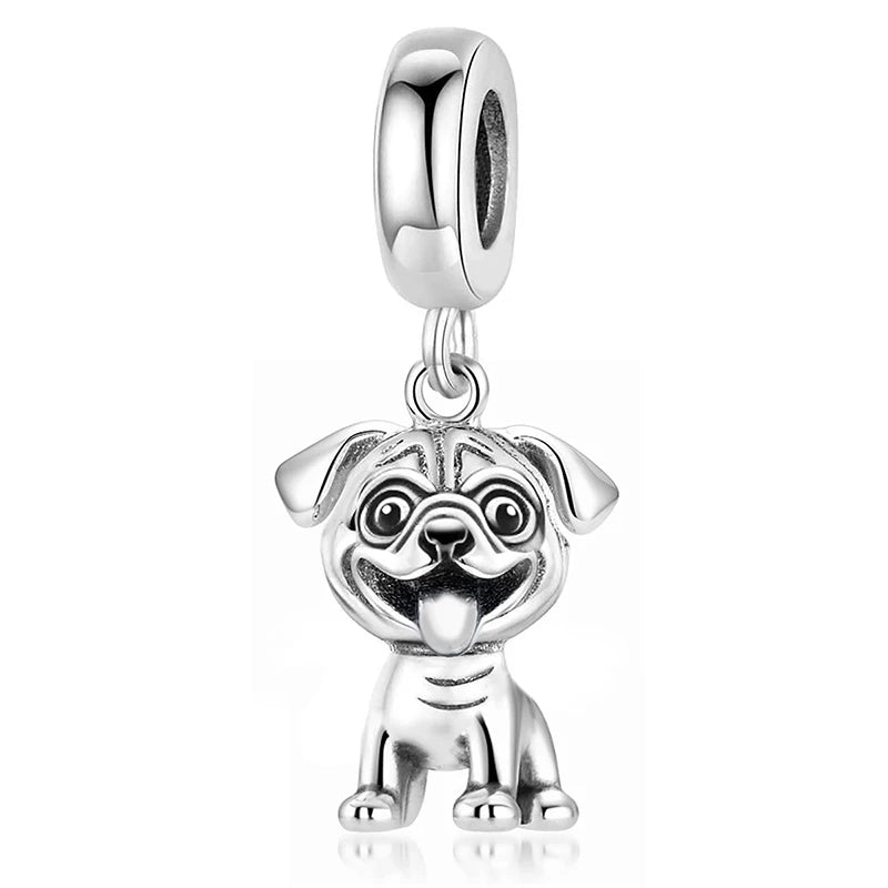 925 Sterling Silver Charm Beads fit Original Pan Charms Bracelet Dog Love Avocado Flower Silver Jewelry Making DIY Gift