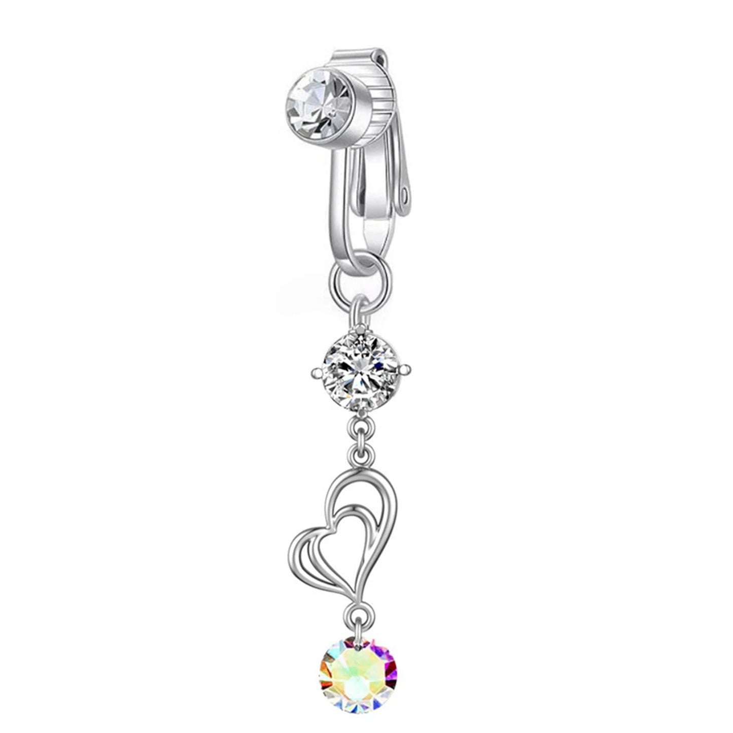 Fake Belly Piercing Sunflower Dangling Long Fake Belly Button Pircing Clip On Umbilical Navel Cartilage Earring Clip Jewelry