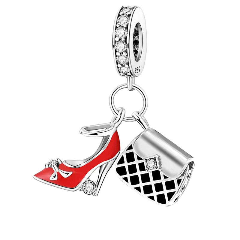925 Sterling Silver Charm Beads fit Original Pan Charms Bracelet Dog Love Avocado Flower Silver Jewelry Making DIY Gift