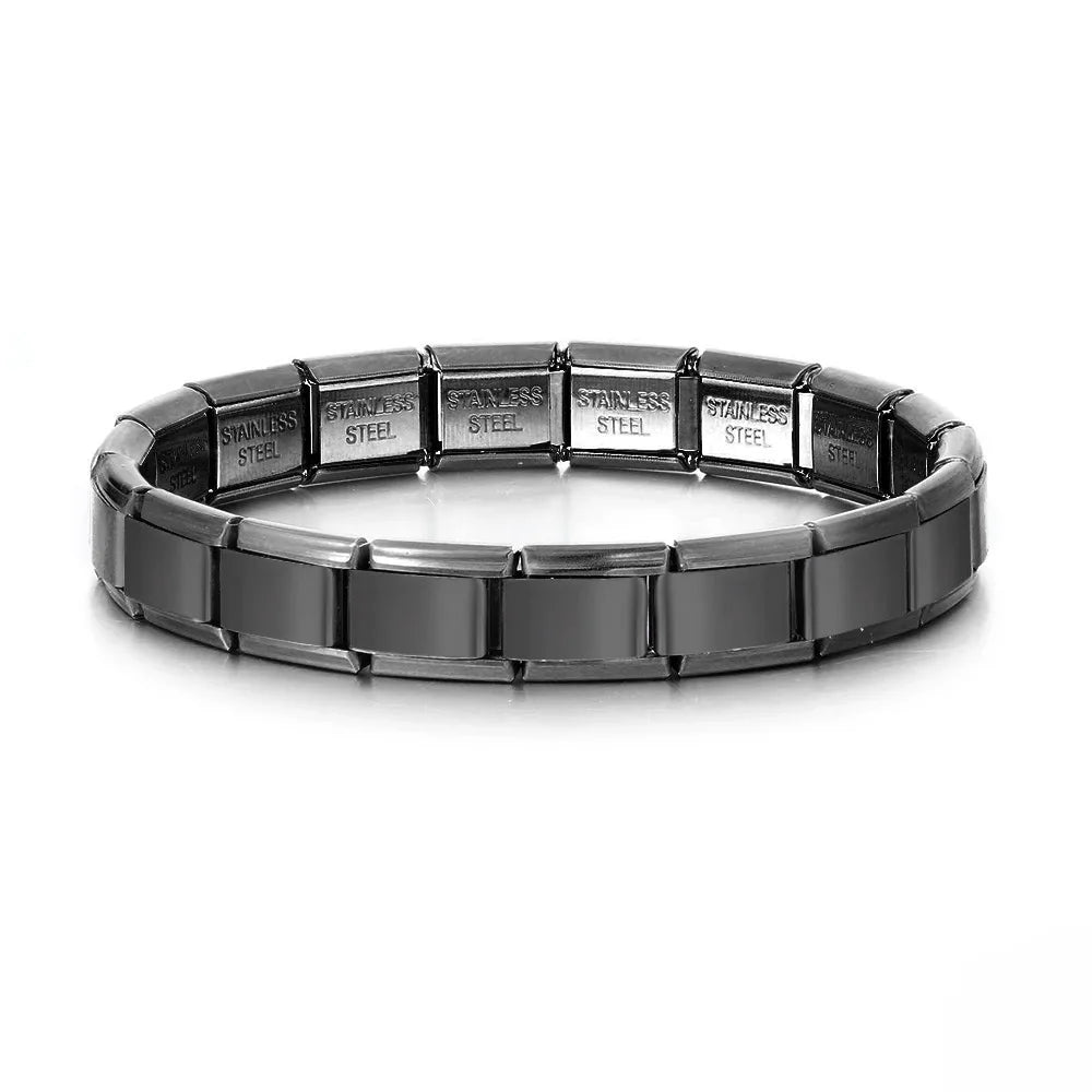 RAKOL Classic Stainless Steel Pendant Italian Chain Link Men Women Suitable For 9mm Bracelet Making DIY Steel Module Tools