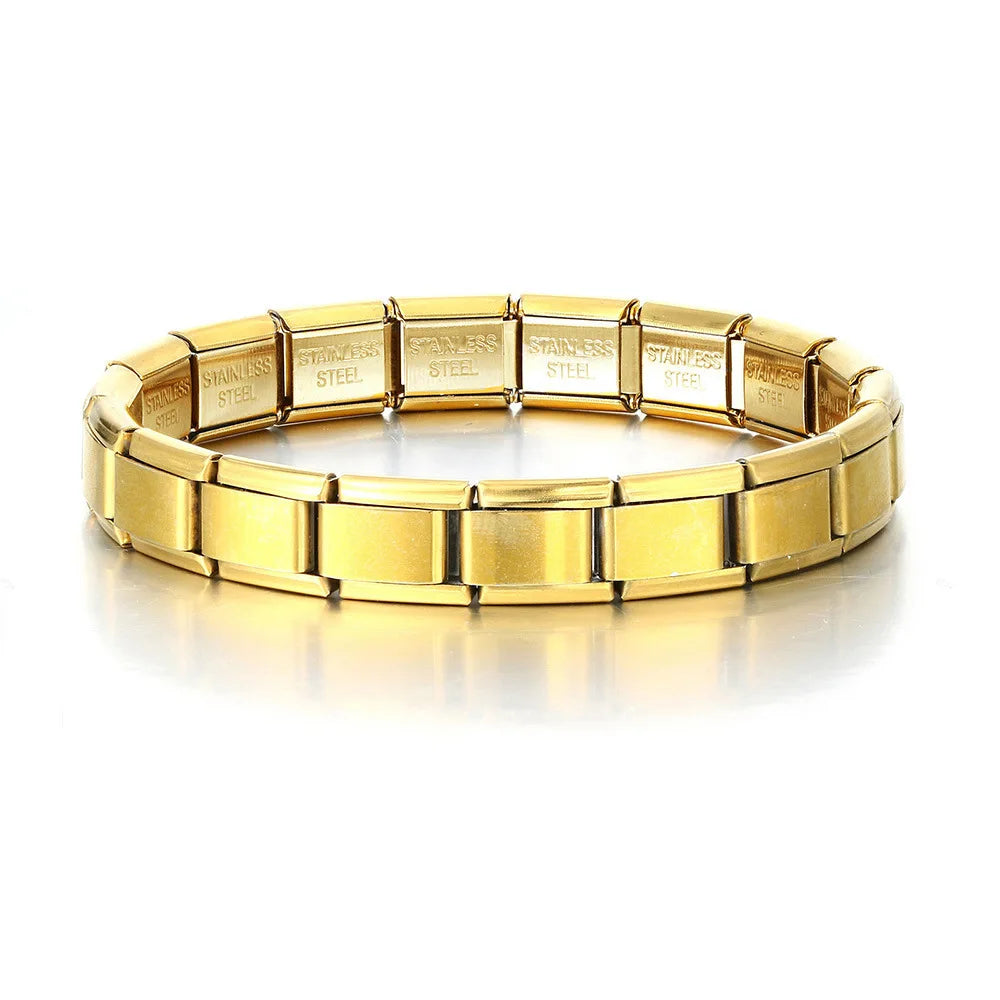 RAKOL Classic Stainless Steel Pendant Italian Chain Link Men Women Suitable For 9mm Bracelet Making DIY Steel Module Tools