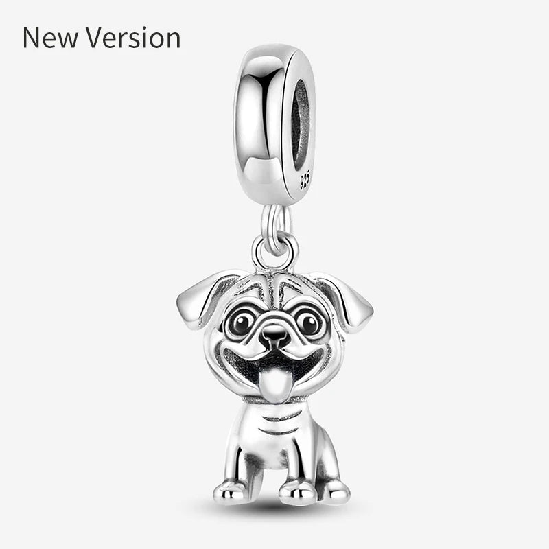925 Sterling Silver Charm Beads fit Original Pan Charms Bracelet Dog Love Avocado Flower Silver Jewelry Making DIY Gift