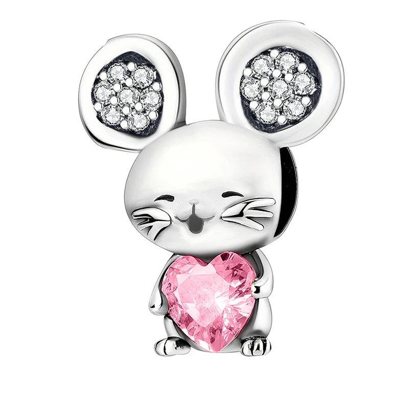 925 Sterling Silver Charm Beads fit Original Pan Charms Bracelet Dog Love Avocado Flower Silver Jewelry Making DIY Gift