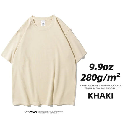 260gsm Combed Cotton Tees Tshirts Mens Solid Tops Woman Male Short Sleeve Breathable Summer Basic Tops T Shirts