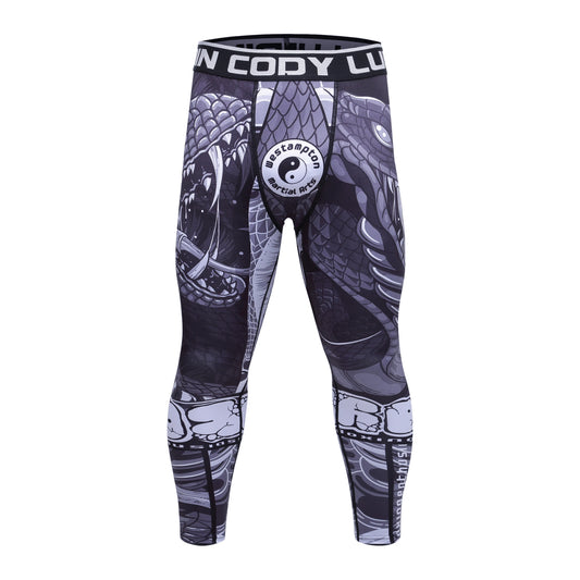 Cody Lundin Sports Men’s BJJ Spats Leggings Tights Jiu Jitsu MMA no Gi spat Compression Pants for Men Running Leggings