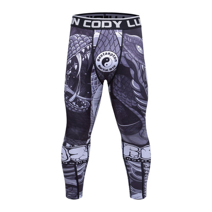 Cody Lundin Sports Men’s BJJ Spats Leggings Tights Jiu Jitsu MMA no Gi spat Compression Pants for Men Running Leggings