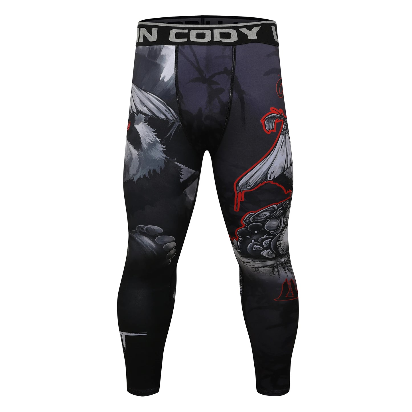 Cody Lundin Sports Men’s BJJ Spats Leggings Tights Jiu Jitsu MMA no Gi spat Compression Pants for Men Running Leggings