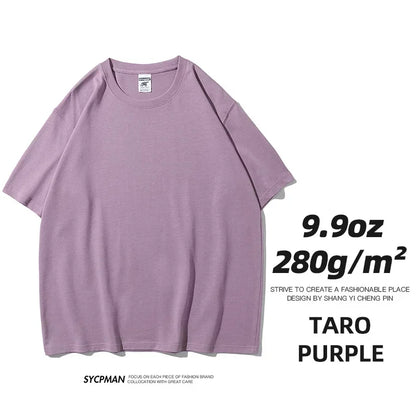 260gsm Combed Cotton Tees Tshirts Mens Solid Tops Woman Male Short Sleeve Breathable Summer Basic Tops T Shirts
