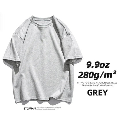 260gsm Combed Cotton Tees Tshirts Mens Solid Tops Woman Male Short Sleeve Breathable Summer Basic Tops T Shirts