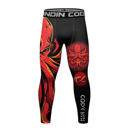 Cody Lundin Sports Men’s BJJ Spats Leggings Tights Jiu Jitsu MMA no Gi spat Compression Pants for Men Running Leggings